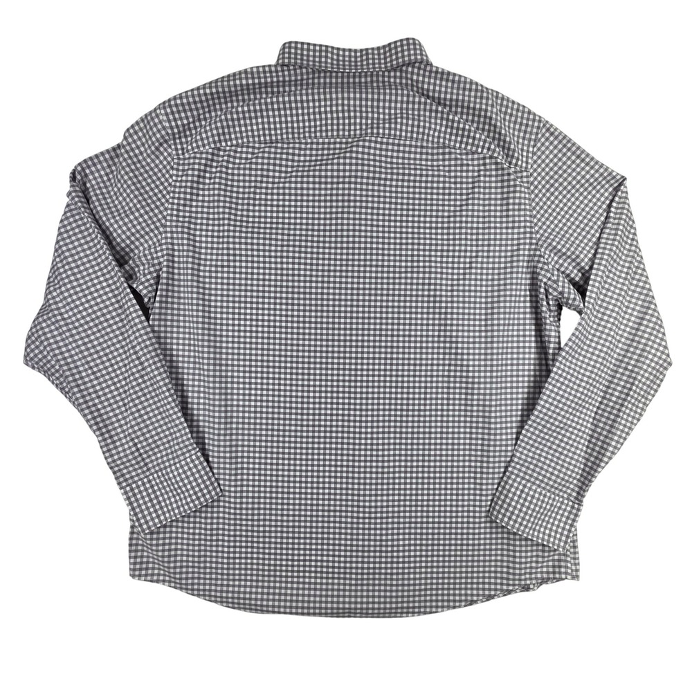 UNTUCKit New Dunn Mens XXL Gingham Button Down Shirt Grey White Regular Fit - Picture 9 of 9